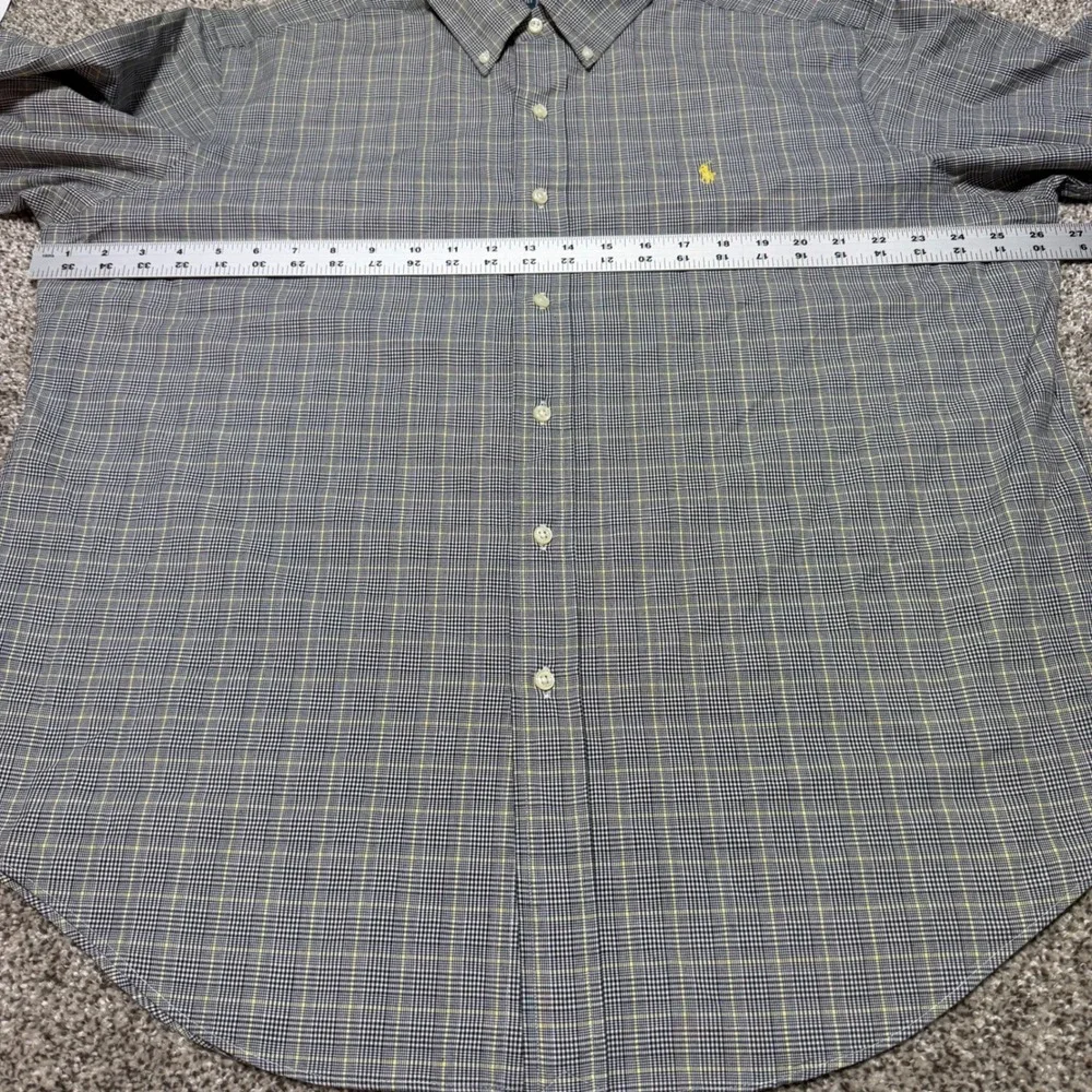 Ralph Lauren Classic Fit Long Sleeve Button Down Glen Plaid Pony Men XL